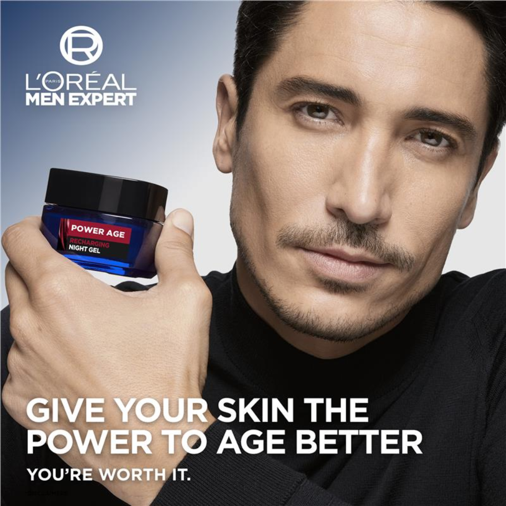 2 x L'Oreal Paris Men Expert Power Age Recharging Night Gel 50mL