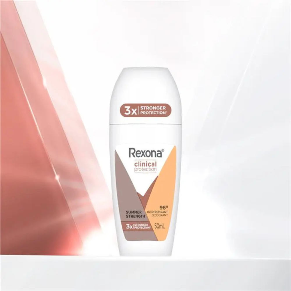 6 x Rexona Clinical Protection 96H Summer Strength Antiperspirant Roll On Deodorant 50mL