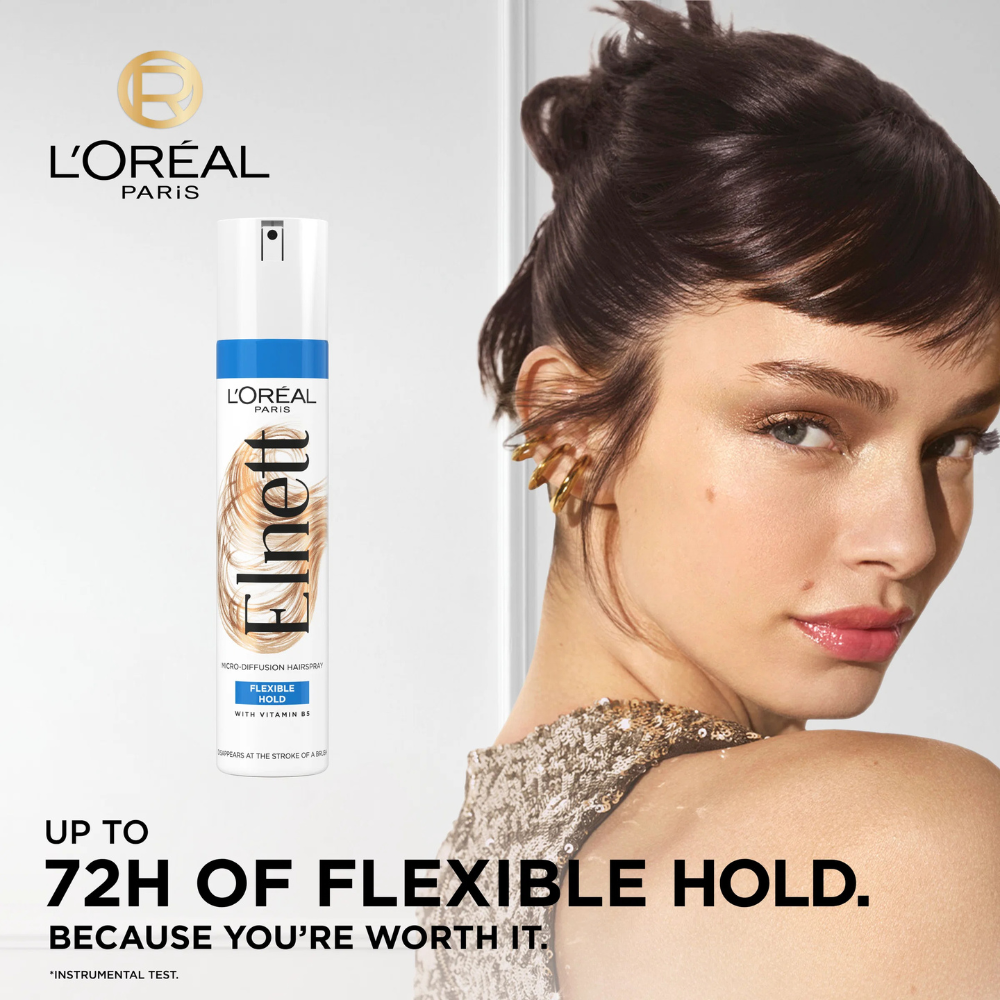 3 x L'Oreal Paris Elnett Flexible Hold Hairspray 400mL