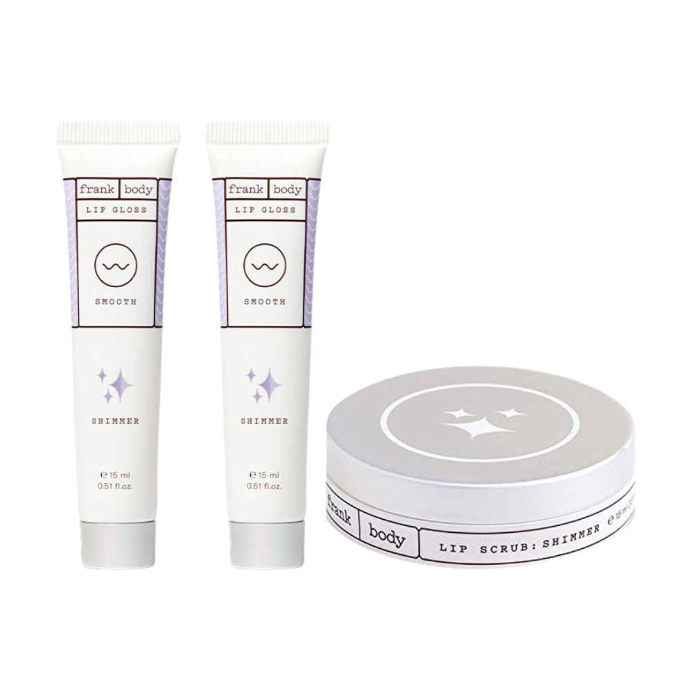 Frank Body Shimmer Double Lip Gloss & Scrub Set 3x15mL