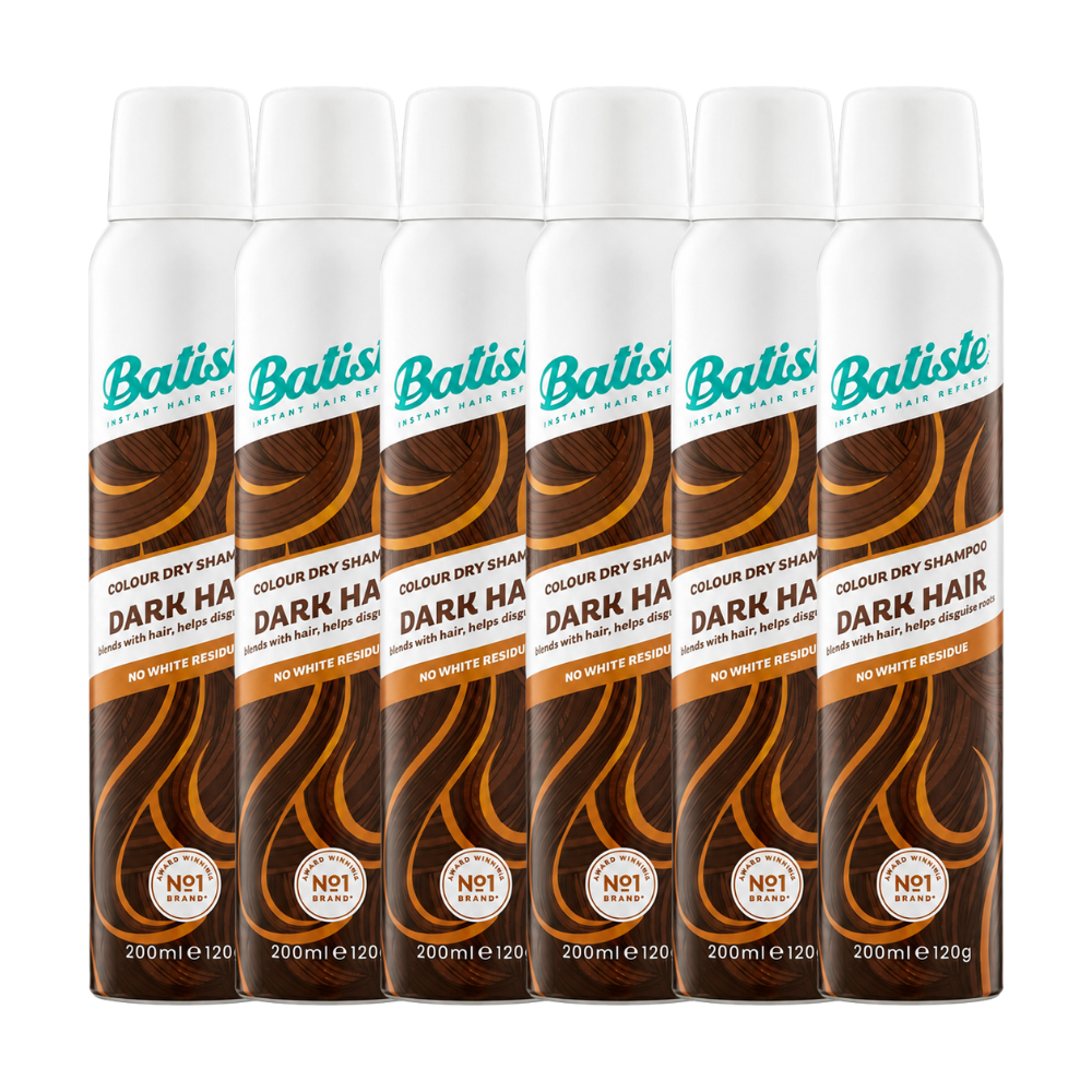 6 x Batiste Colour Dry Shampoo Dark Hair 200mL
