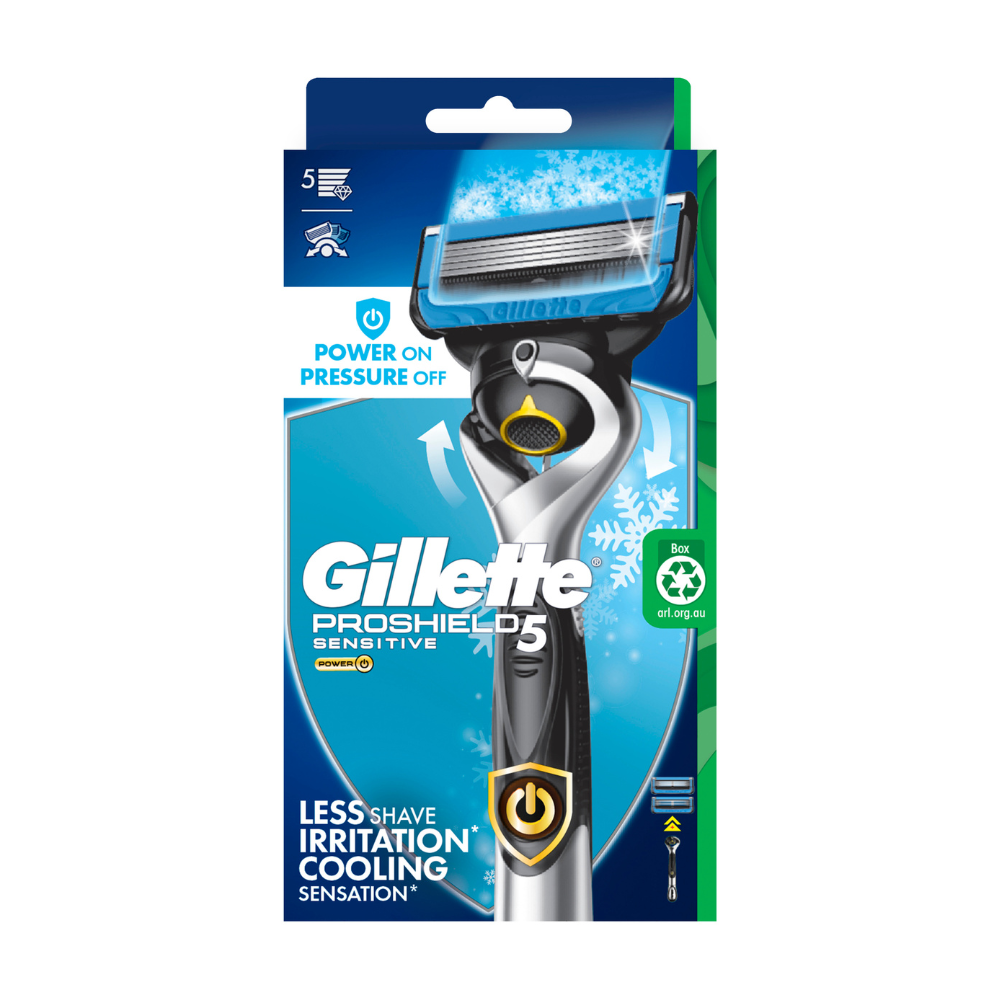 Gillette ProShield5 Razor Handle + 2 Refill Blades