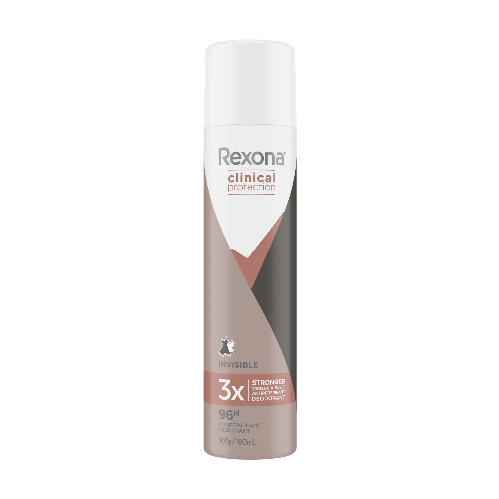 6 x Rexona Clinical Protection 96H Invisible Antiperspirant Spray Deodorant 180mL