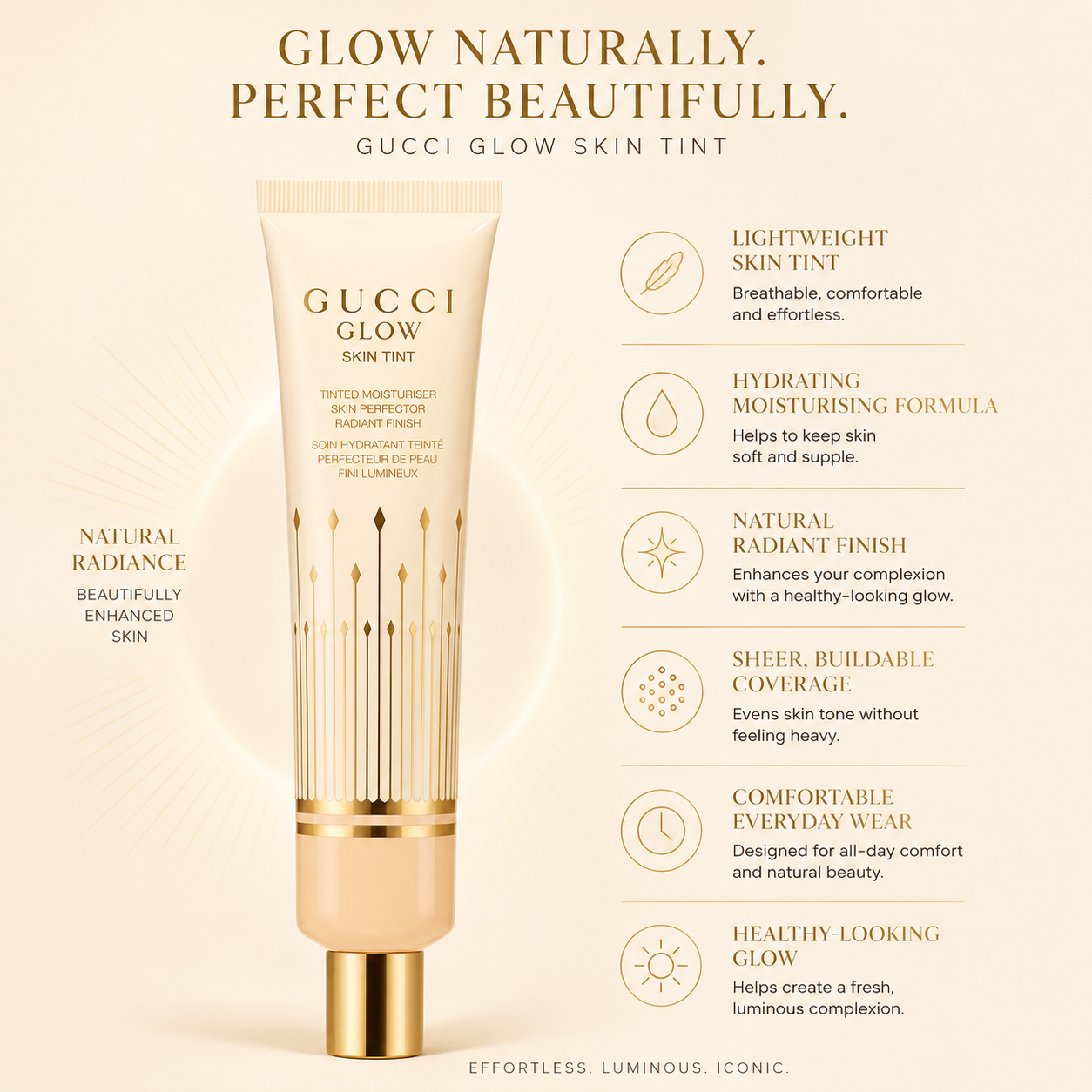 Gucci Beauty Glow Skin Tint 40mL - 48 Medium Deep