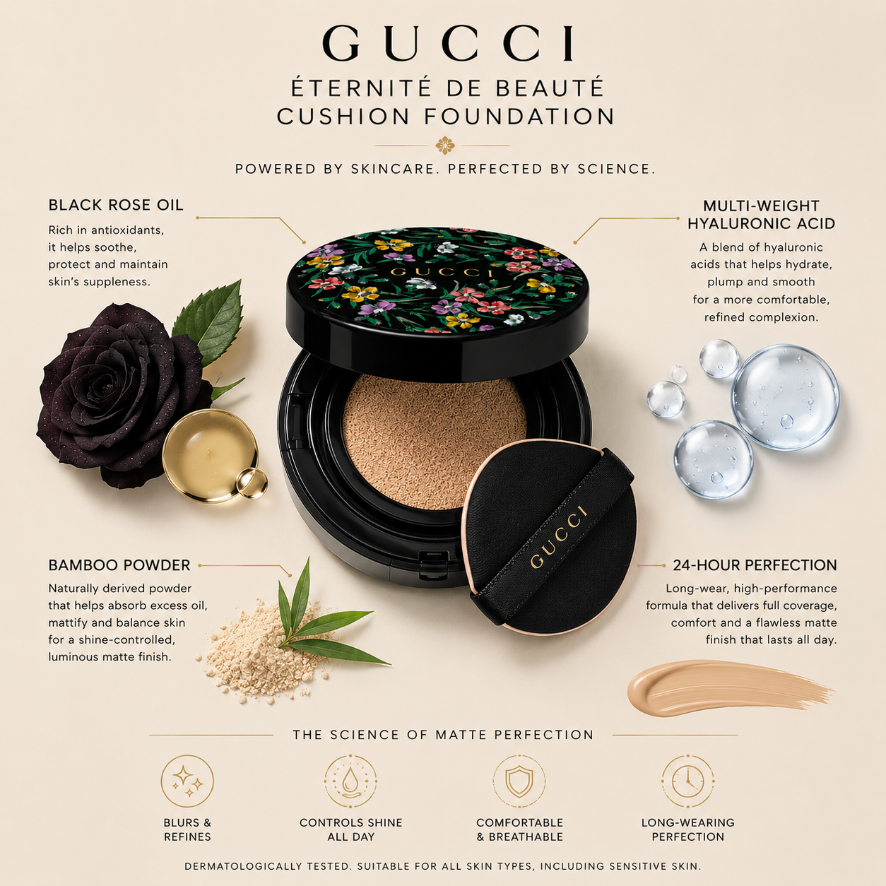 Gucci Eternite De Beaute Matte Cushion Foundation 14g - 3.5