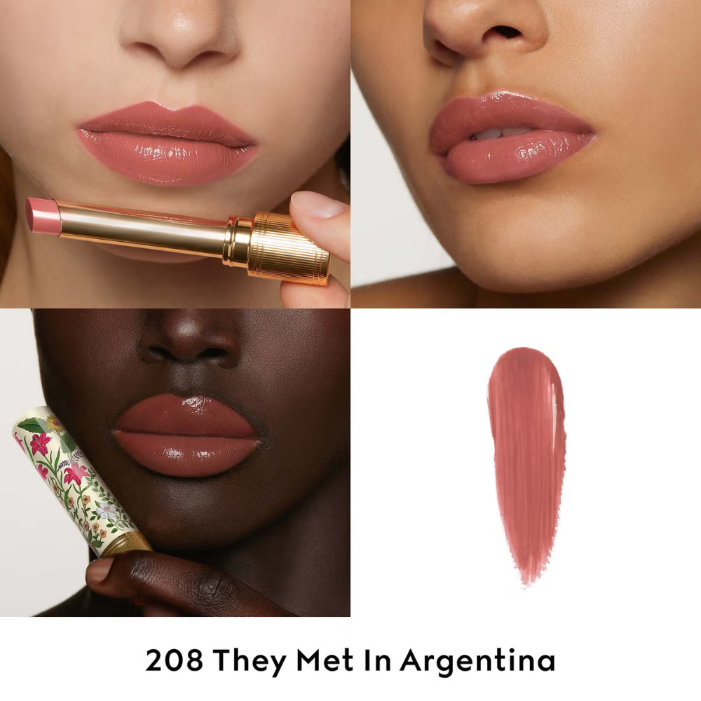 Gucci Rouge De Beaute Brillant Satin Lipstick Limited Edition 1.8g - 208 They Met In Argentina