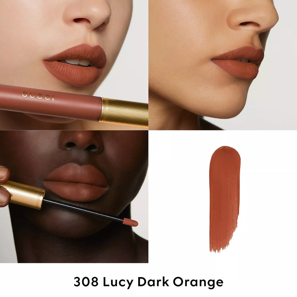 Gucci Rouge a Levres Liquide Mat Lipstick 6.5mL - 308 Lucy Dark Orange