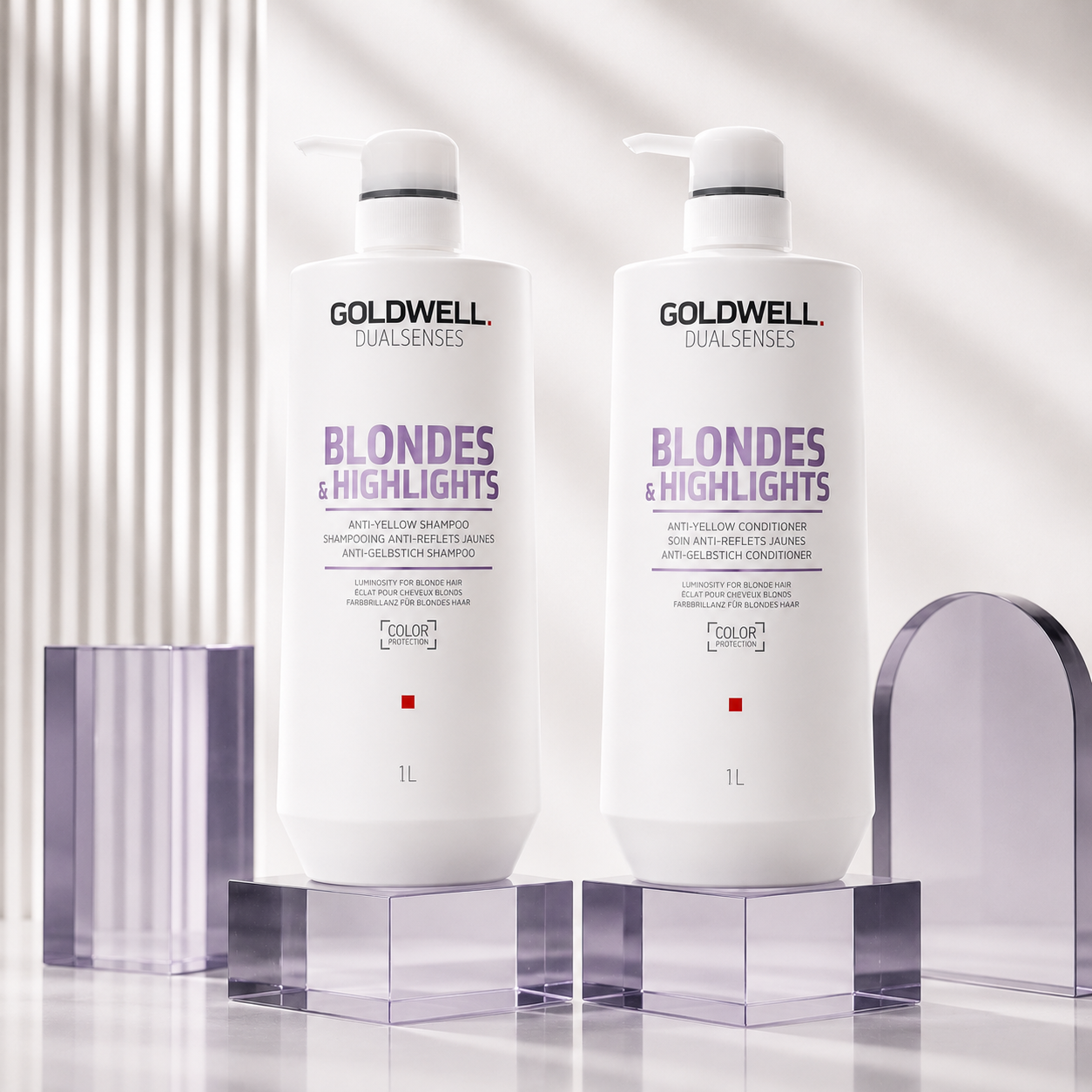 Goldwell Dualsenses Blondes & Highlights Anti-Yellow Shampoo & Conditioner 1 Litre Duo