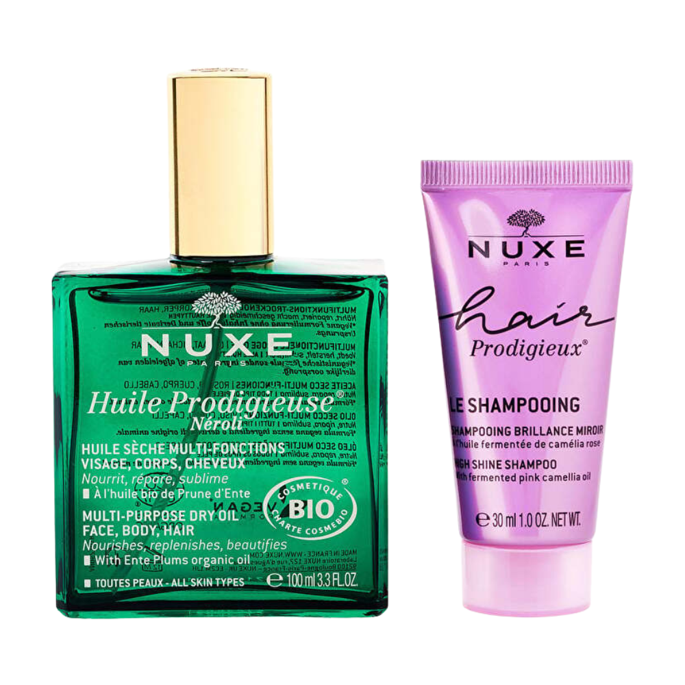 Nuxe Huile Prodigieuse Neroli Dry Oil & Hair Prodigieux Shampoo Duo Set