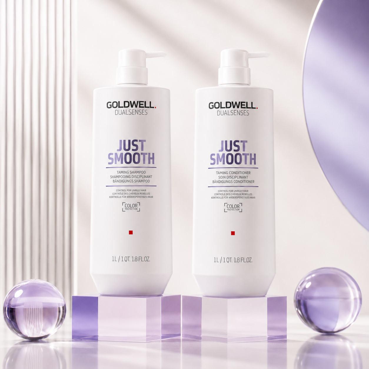 Goldwell Dualsenses Just Smooth Taming Shampoo & Conditioner 1 Litre Duo