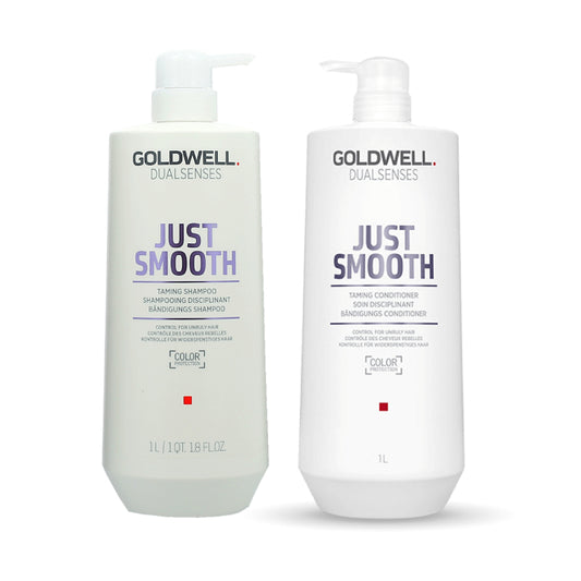 Goldwell Dualsenses Just Smooth Taming Shampoo & Conditioner 1 Litre Duo