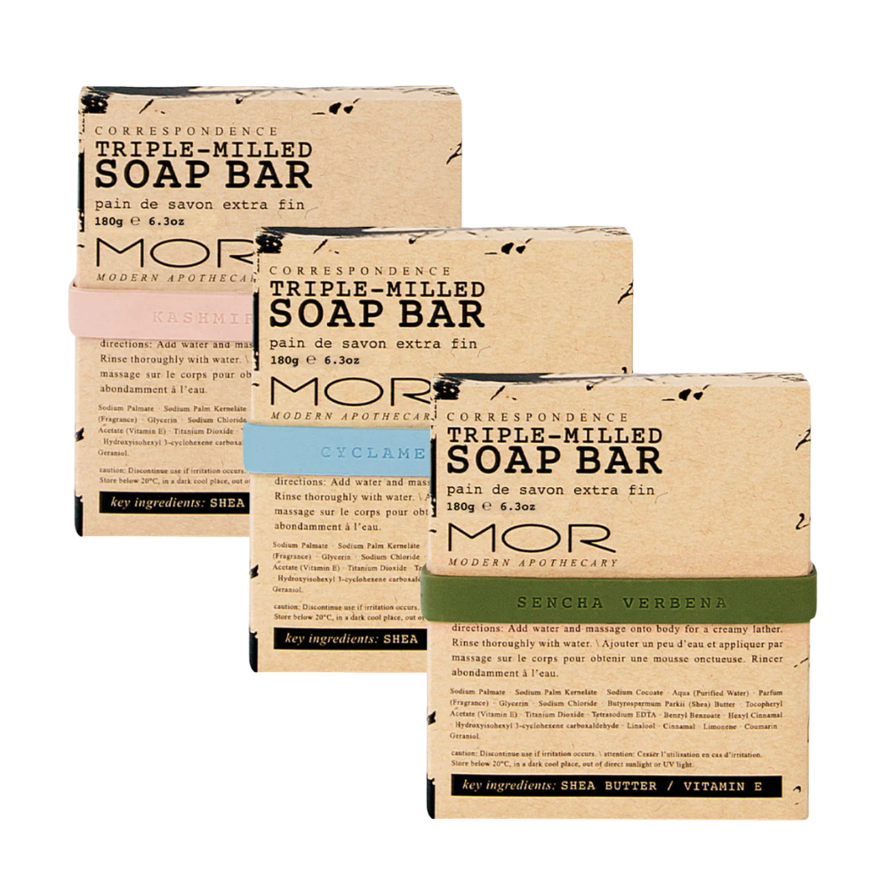 MOR Boutique Correspondence Triple Milled Soap Bar Trio Set 3x180g