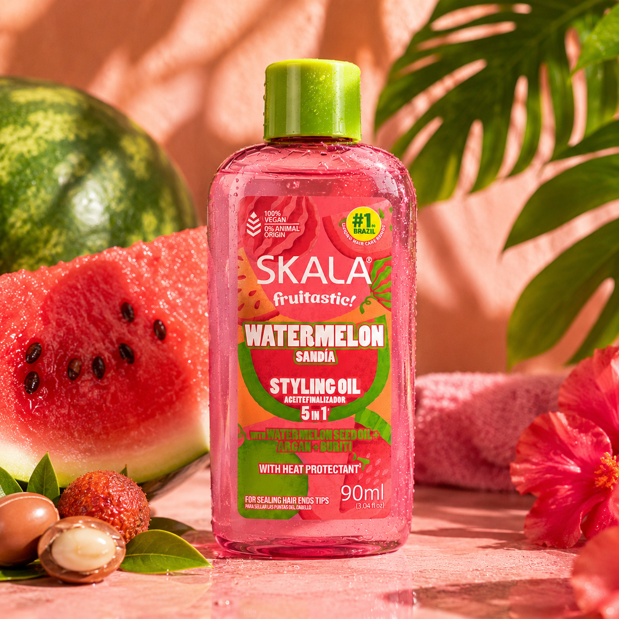 Skala Watermelon Styling 5-in-1 Hair Oil with Heat Protectant 90mL