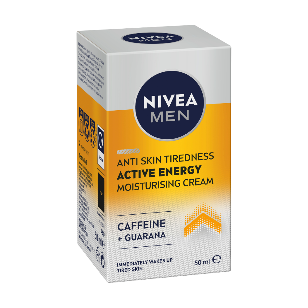 3 x Nivea Men Active Energy Moisturising Cream Caffeine & Guarana 50mL