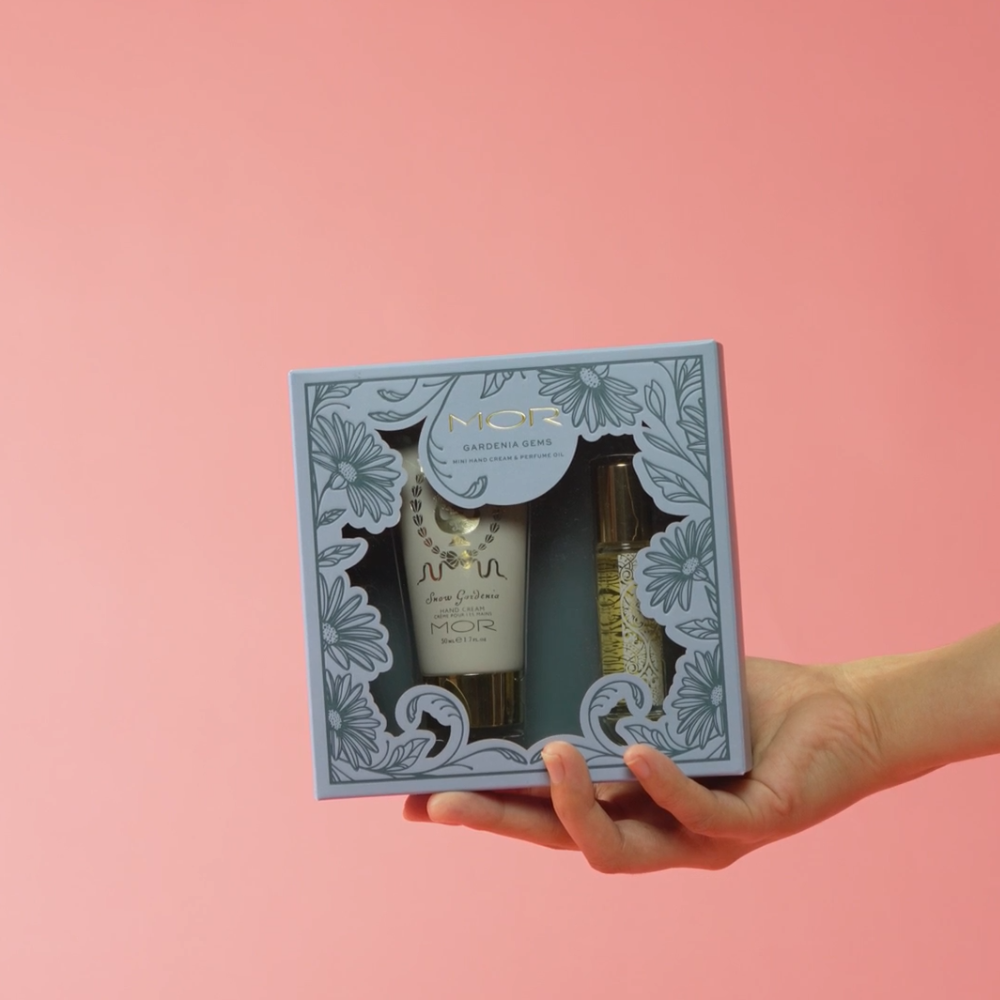 MOR Boutique Gardenia Gems Mini Hand Cream & Perfume Oil Gift Set