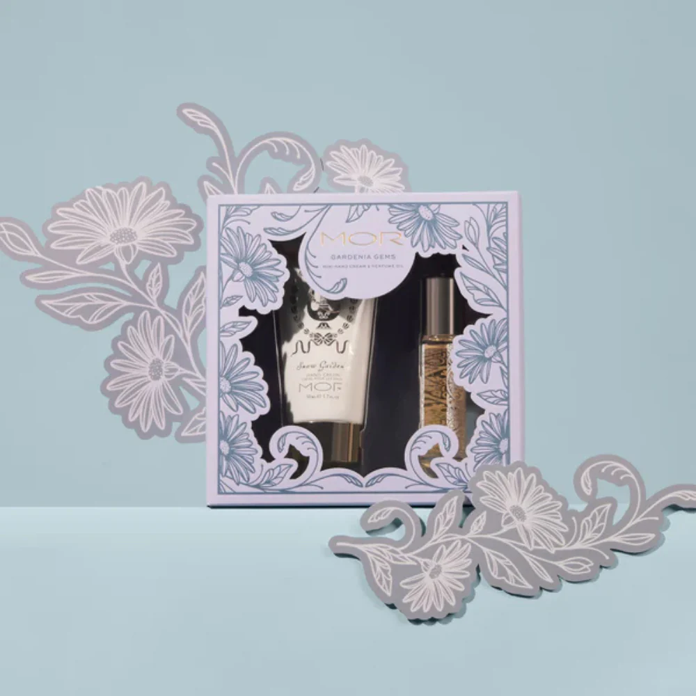 MOR Boutique Gardenia Gems Mini Hand Cream & Perfume Oil Gift Set
