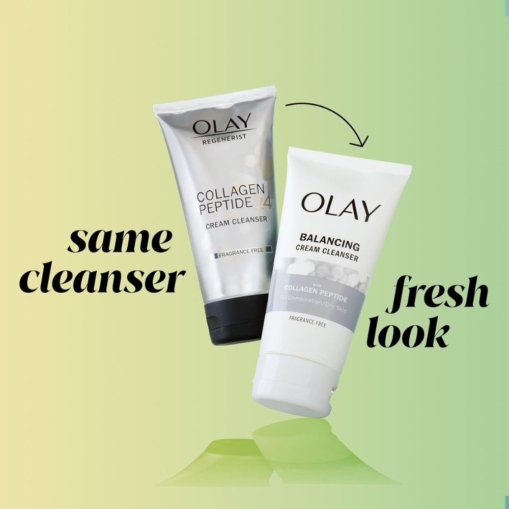 3 x Olay Balancing Cream Cleanser with Collagen Peptide for Combination/Dry Skin 150mL