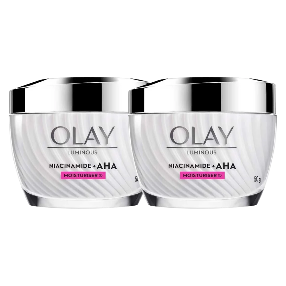 2 x Olay Luminous Niacinamide + AHA Moisturiser 50g