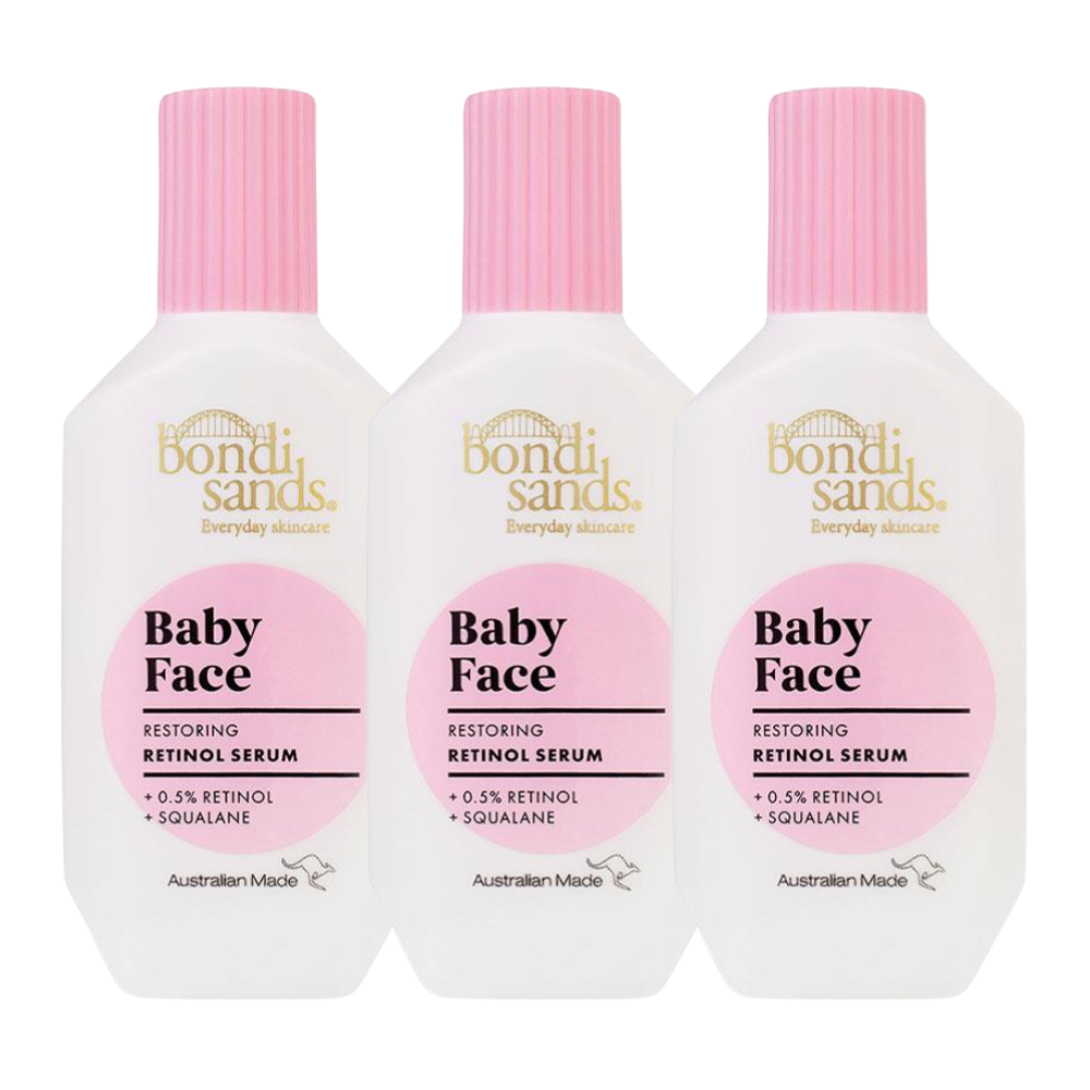 3 x Bondi Sands Baby Face Restoring Retinol Serum 30mL