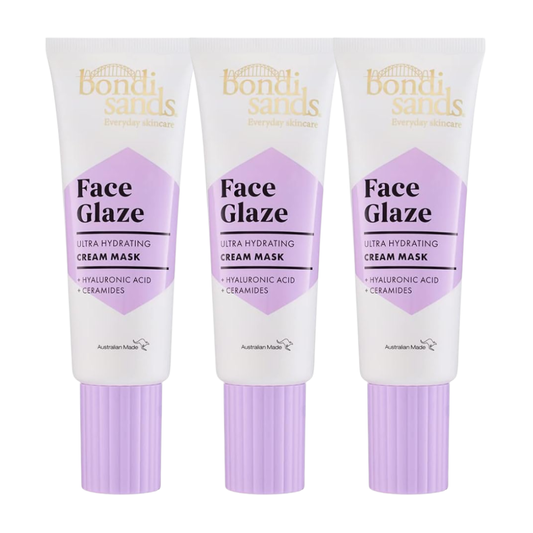 3 x Bondi Sands Face Glaze Ultra Hydrating Cream Mask 75mL