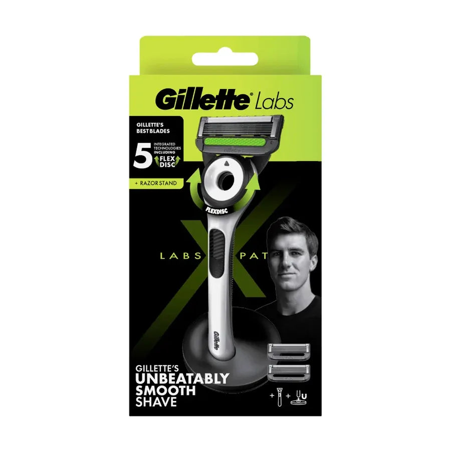 Gillette Labs 10 Razor Refill Cartridge & Exfoliating Razor With Magnetic Stand Set - Pat Cummins