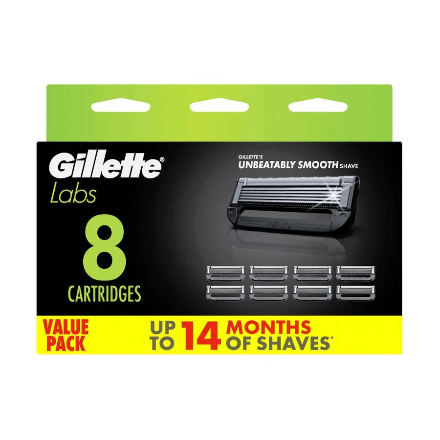 Gillette Labs 10 Razor Refill Cartridge & Exfoliating Razor With Magnetic Stand Set - Pat Cummins