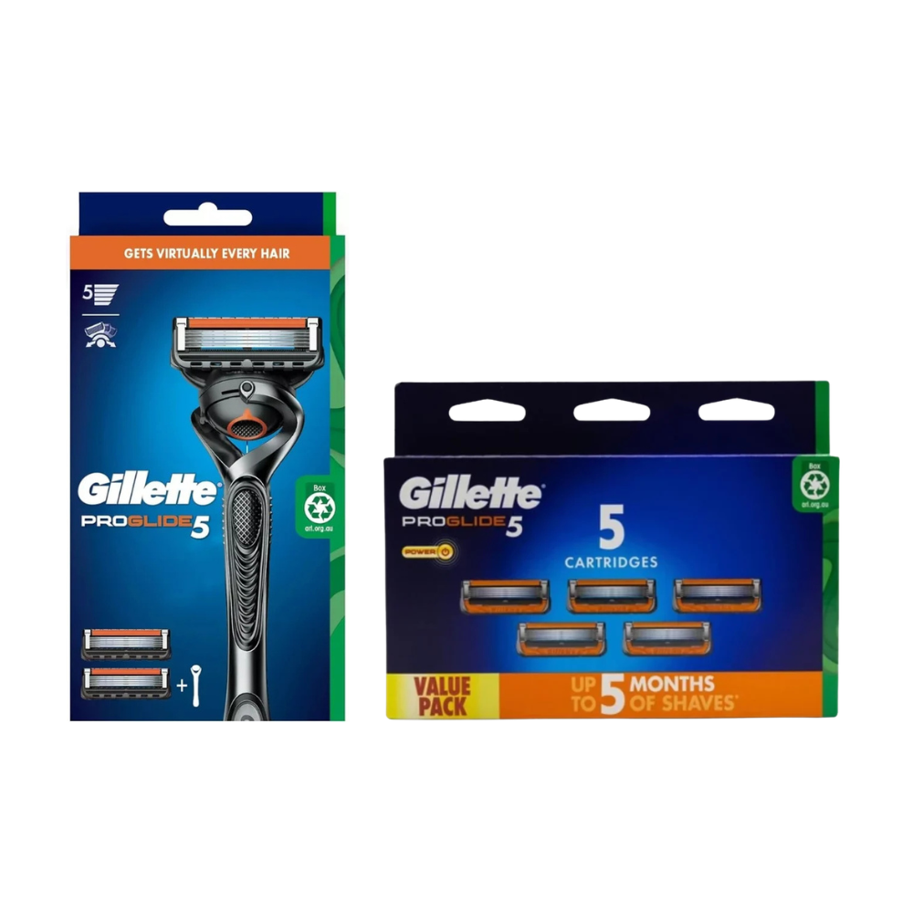 Gillette ProGlide 5 Razor Handle & 7 Razor Refill Cartridges Set