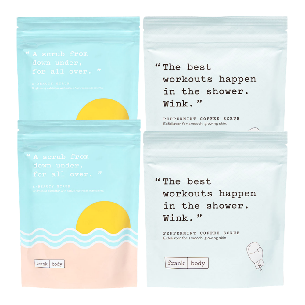 Frank Body Peppermint Beauty Body Scrub 4 Piece Mini Set 4x20g