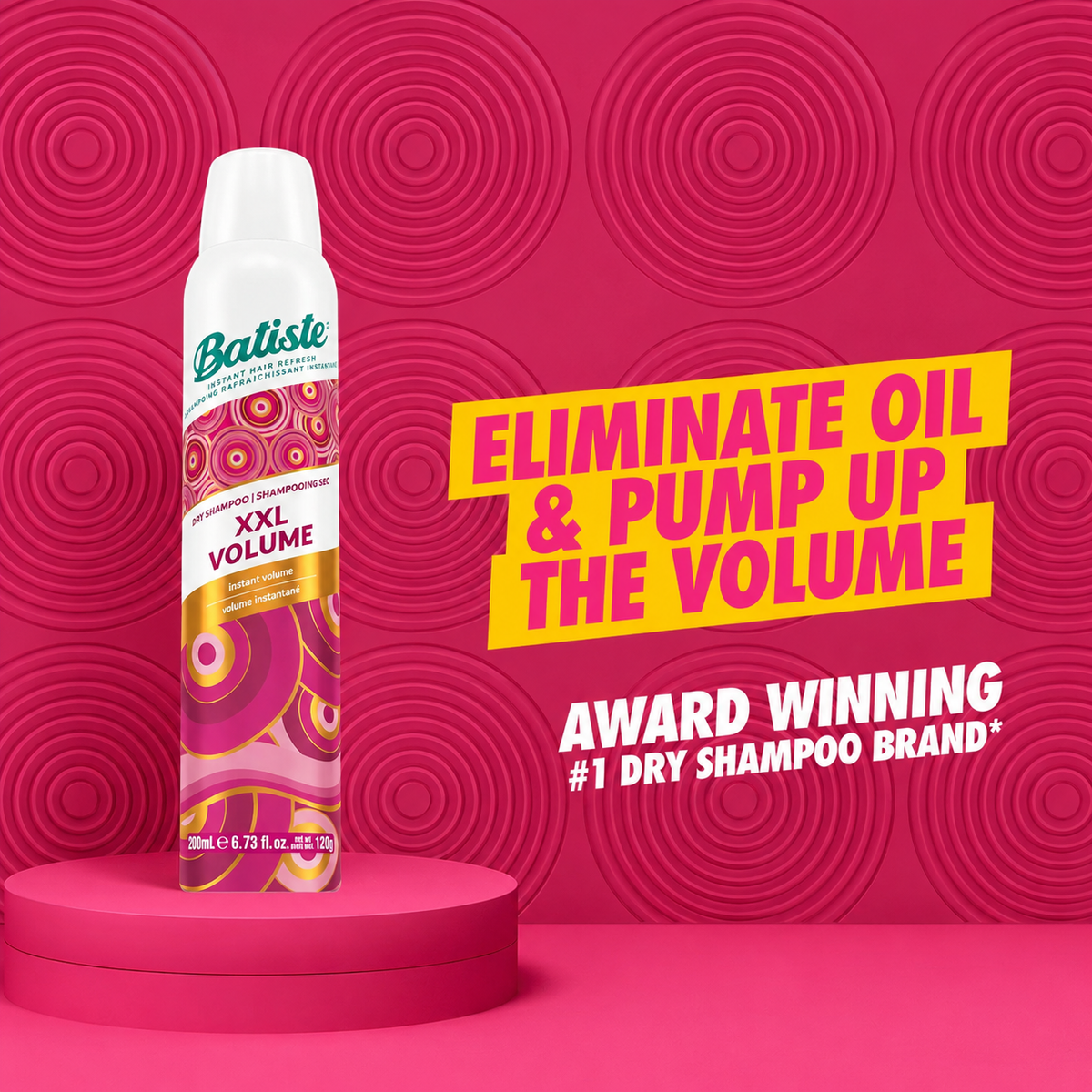 3 x Batiste Dry Shampoo XXL Stylist Volume 200mL