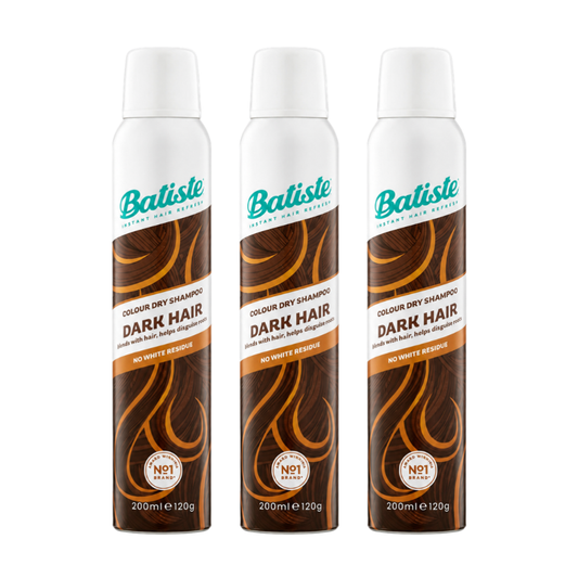 3 x Batiste Colour Dry Shampoo Dark Hair 200mL