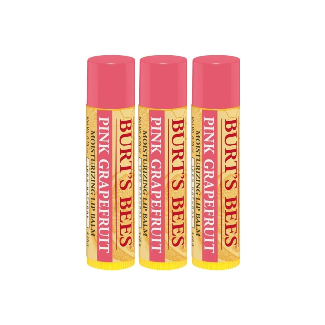 3 x Burt's Bees Pink Grapefruit Lip Balm 4.25g