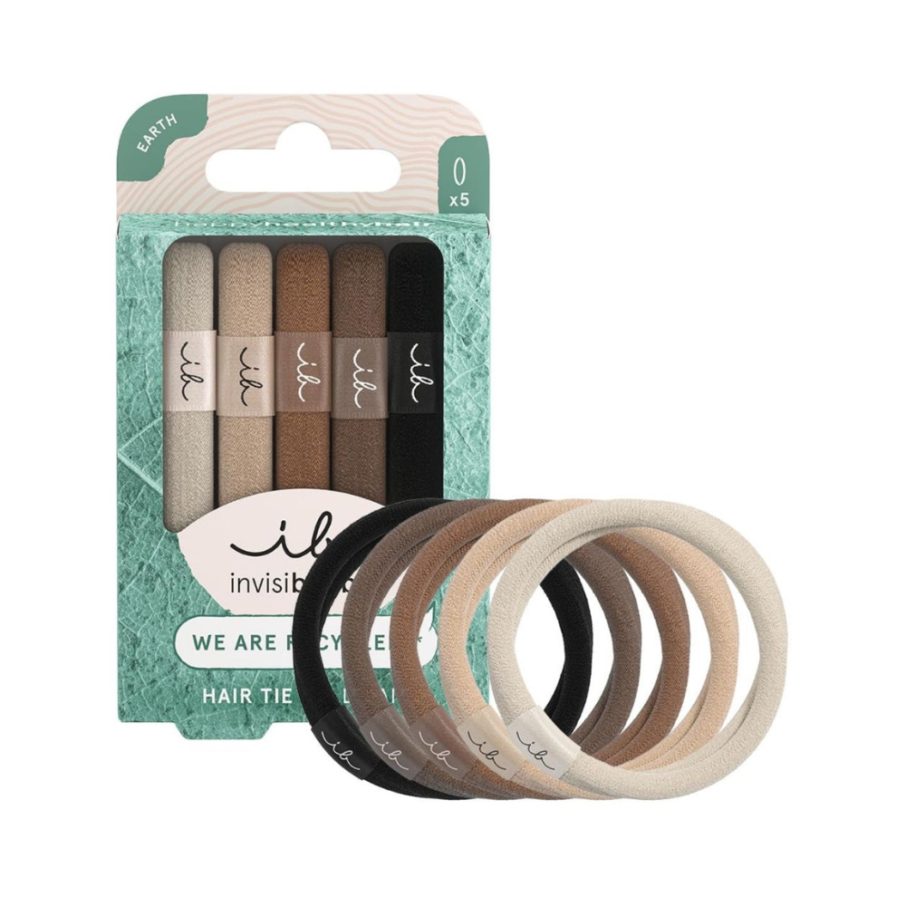 Invisibobble Hairtie Sustainable Elastic Hair Ties 5Pk - Mocha Brown