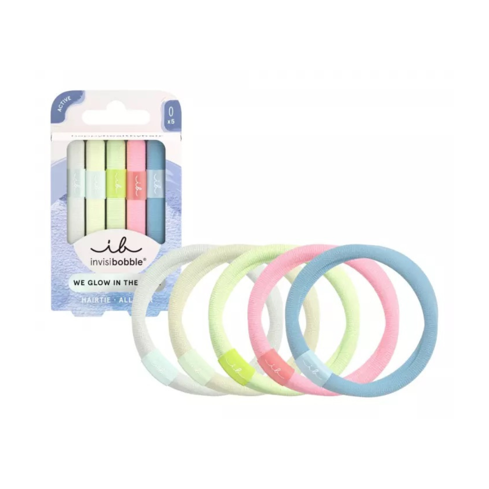 Invisibobble Hairtie Sustainable Elastic Hair Ties 5Pk - Glow in the Dark