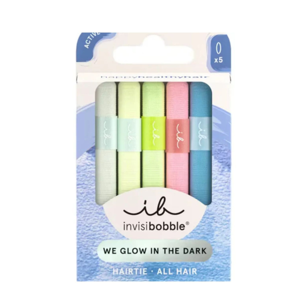 Invisibobble Hairtie Sustainable Elastic Hair Ties 5Pk - Glow in the Dark